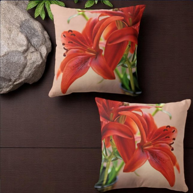 Tiger Lily sluit foto's af Kussen (front and back lily photograph pillow cover design)