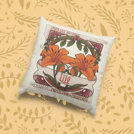Tiger Lily Stijl met Oranje Patroon Terug Kussen
