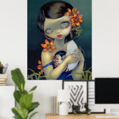 Tiger Lily, Tiger Nautilus ART PRINT big eye fairy (Thuiskantoor)