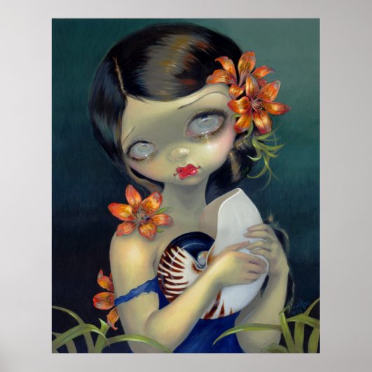 Tiger Lily, Tiger Nautilus ART PRINT big eye fairy (Voorkant)