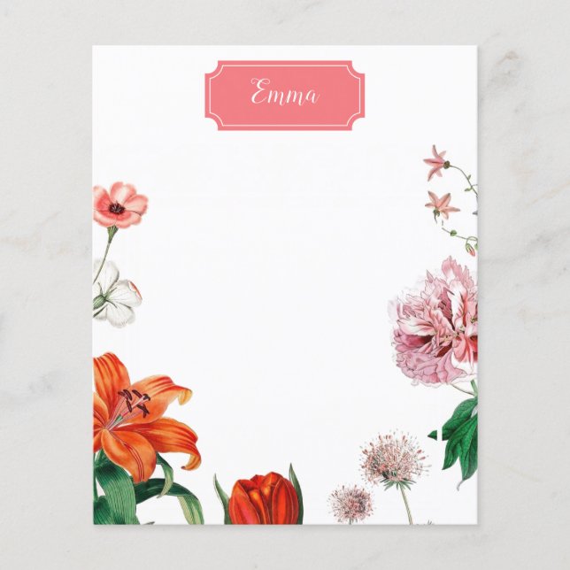 Tiger Lily Tulip en roze bloemen (Voorkant)