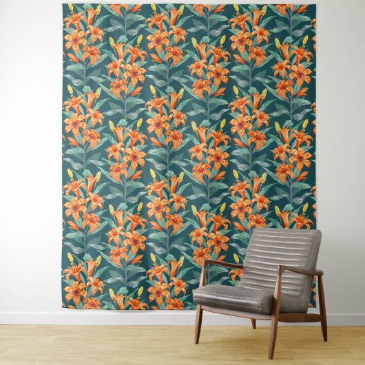 Tiger Lily Wandkleed (In situ)