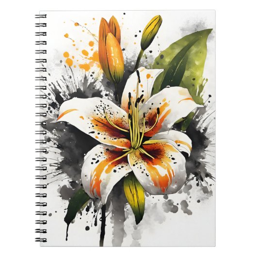 Tiger Lily- Watercolor flowers Notitieboek (Voorkant)