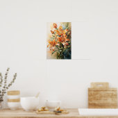 Tiger Lily Waterverf Flowers - Bloemenkunst Poster (Keuken)