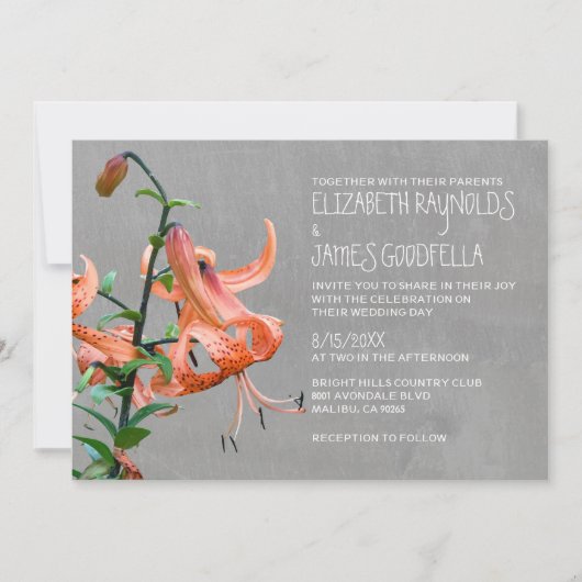Tiger Lily Wedding Invitations Kaart (Voorkant)