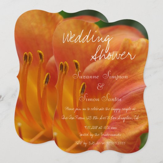 Tiger Lily Wedding Shower Kaart (Voorkant / Achterkant)