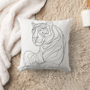 Tiger Line Art Kussen
