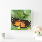 Tiger Longwing Butterfly Wall Clock Vierkante Klok (Huis)