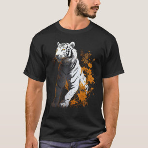 Tiger Lover Kunstwerk Bloem Dier Motief Tijger 13 T-shirt