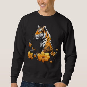 Tiger Lover Kunstwerk Bloem Dier Motief Tijger 6 Trui