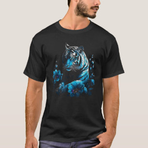 Tiger Lover Kunstwerk Bloem Dier Motief Tijger 9 T-shirt