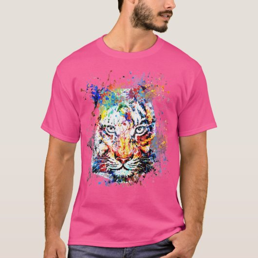 Tiger Magic Waterverf Tekening T-shirt (Voorkant)