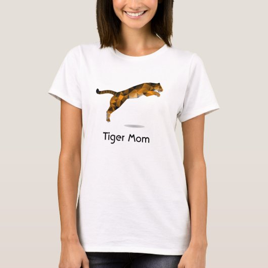 Tiger Mam Tshirt - Modern Leaping Tiger (Voorkant)
