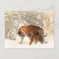 Tiger mama en baby briefkaart