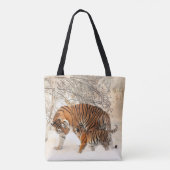 Tiger mama en baby canvas tas (Achterkant)
