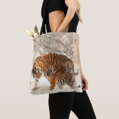 Tiger mama en baby canvas tas (Dichtbij)