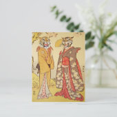 Tiger Man en Japanse afdruk vrouw Briefkaart (Staand voorkant)