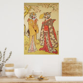 Tiger Man en Japanse afdruk vrouw Poster (Keuken)