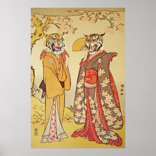 Tiger Man en Japanse afdruk vrouw Poster (Voorkant)