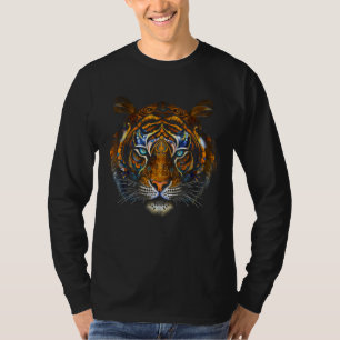Tiger Mandala Blue Eyes - Kunstwerk Dierlijke Moti T-shirt