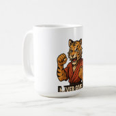 Tiger Martial Arts - Never Give up motivational  Koffiemok (Voorkant links)