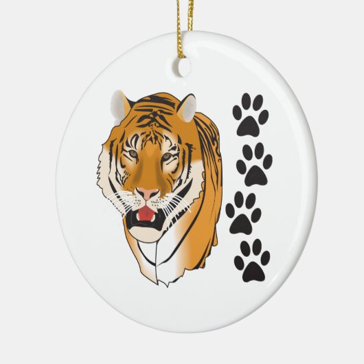 Tiger Mascot Keramisch Ornament (Links)