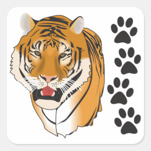Tiger Mascot Vierkante Sticker