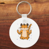 Tiger meditiert Großkatze Raubtier Zoo Sleutelhanger (Voorkant)