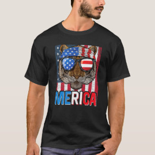 Tiger Merica 4 juli onverschrokken Tiger Roaring P T-shirt