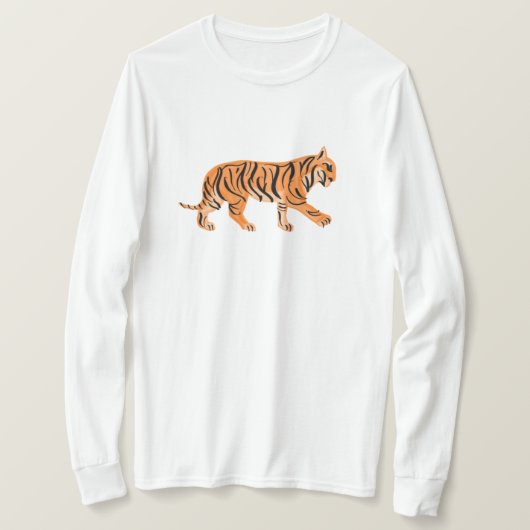 Tiger met lange mouw t-shirt (Design voorkant)