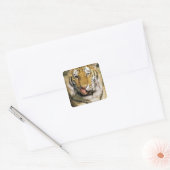 Tiger Michigan Zoo Vierkante Sticker (Envelop)