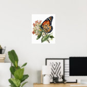 Tiger Milkweed Butterfly Art Print Poster (Thuiskantoor)