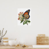 Tiger Milkweed Butterfly Art Print Poster (Keuken)