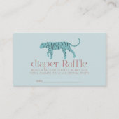 Tiger Modern Blue Baby shower Luier Raffle Ticket Informatiekaartje (Voorkant)