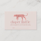 Tiger Modern Roze Baby shower Luier Raffle Ticket Informatiekaartje (Voorkant)