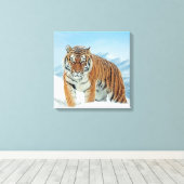 Tiger Mountains Winter Snow Natuur Photo Canvas (Insitu (Houten vloer))
