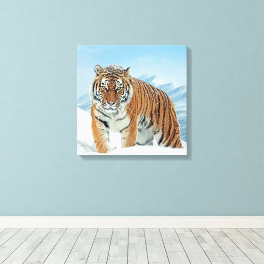 Tiger Mountains Winter Snow Natuur Photo Canvas (Insitu (Houten vloer))