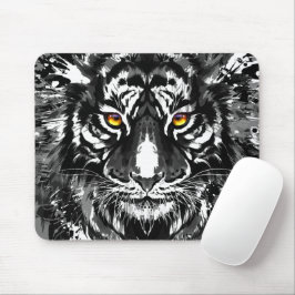 Tiger Mousepad - Tiger-tekening zwart-wit Muismat