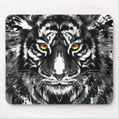Tiger Mousepad - Tiger-tekening zwart-wit Muismat (Voorkant)