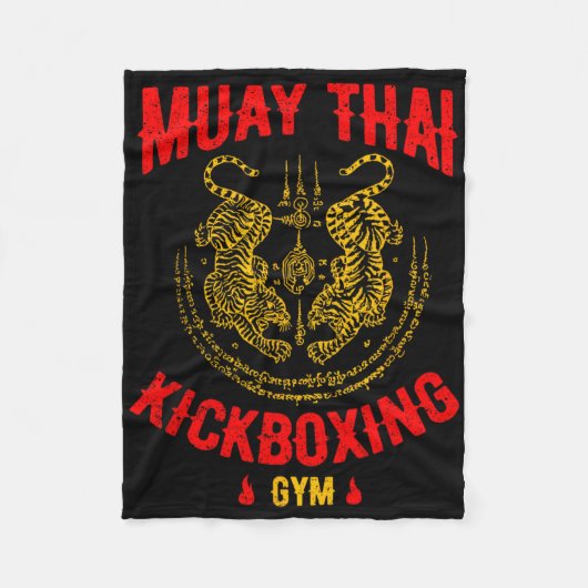 Tiger Muay Thai Kickboxing Gym Mma Training Gift _ Fleece Deken (Voorkant)