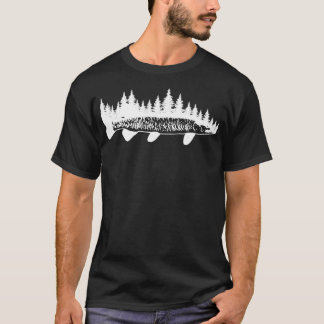 Tiger Musky Pine Forest Treeline Vist buiten T-shirt