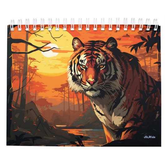 tiger muurkalender 2026 kalender (Achterkant)