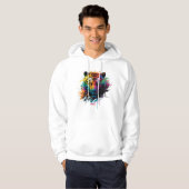 Tiger Neon Ink Splash Hoodie (Voorkant volledig)