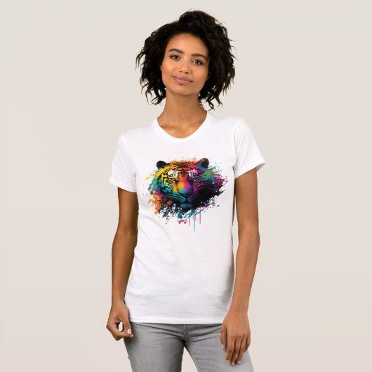 Tiger Neon Ink Splash T-shirt (Voorkant volledig)