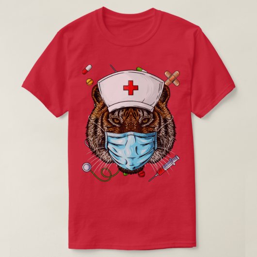 Tiger Nurse RN Funny ER Nursing School Afstuderen T-shirt (Design voorkant)