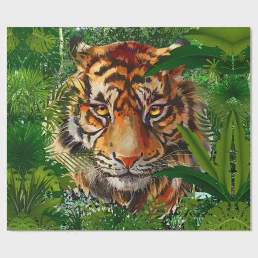 Tiger | Oerwoud tijger van de Natuur Cadeaupapier (Vlak)