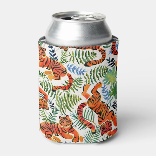  Tiger Oerwoud Waterverf Blikjeskoeler (Blikje Voorkant)