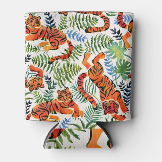  Tiger Oerwoud Waterverf Blikjeskoeler (Voorkant)