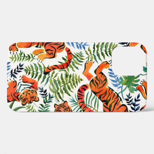  Tiger Oerwoud Waterverf Case-Mate iPhone Case (Achterkant (horizontaal))