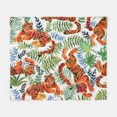 Tiger Oerwoud Waterverf Fleece Deken (Voorkant (Horizontaal))